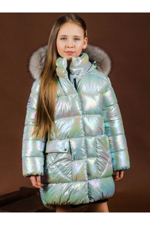 Пальто для девочки GnK (Россия) Зелёный