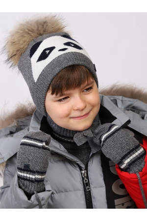 Варежки для мальчика Noble People (Россия) Серый