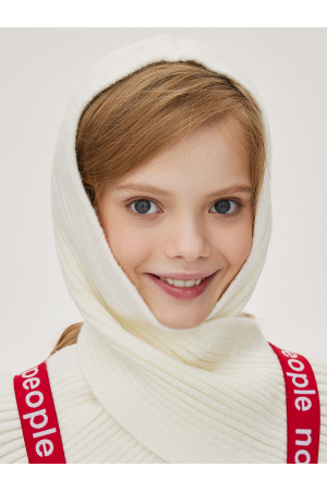 Шапка-шарф для девочки Noble People (Россия) Белый