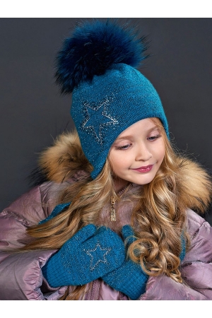 Варежки для девочки Noble People (Россия) Голубой