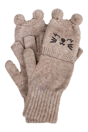 Перчатки-трансформеры для девочки Noble People (Россия) Бежевый