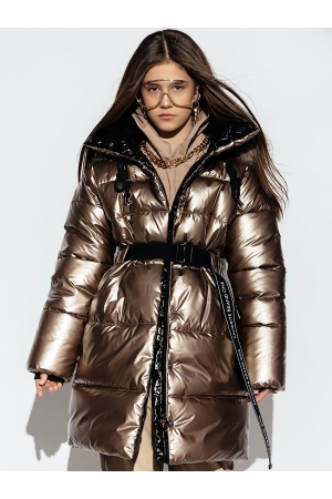 Пальто для девочки GnK (Россия) Коричневый