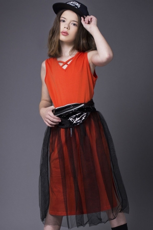 Платье+юбка для девочки Noble People (Россия) Оранжевый
