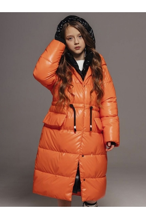 Пальто для девочки GnK (Россия) Оранжевый