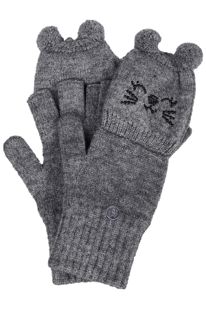 Перчатки-трансформеры для девочки Noble People (Россия) Серый