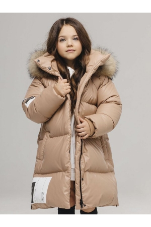 Пальто для девочки GnK (Россия) Бежевый