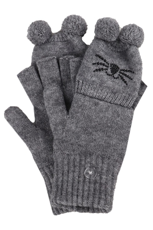 Перчатки-трансформеры для девочки Noble People (Россия) Серый