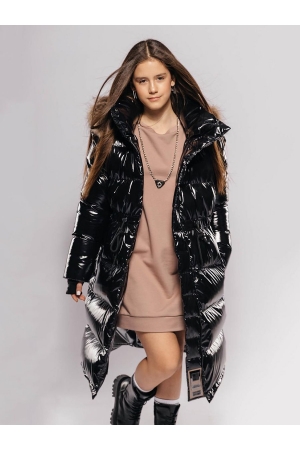 Пальто для девочки GnK (Россия) Чёрный
