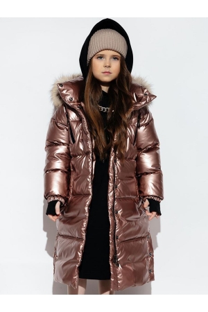 Пальто для девочки GnK (Россия) Коричневый